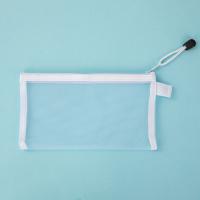 Estuche para lápices con cremallera transparente de nailon, bolsa de papelería transparente de Color sólido, bolsa de maquillaje, Estuche De Viaje, bolsa de almacenamiento de cosméticos de malla - details 3