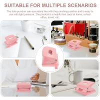 Grapadora de oro rosa, herramienta de papel, carpeta de álbum de recortes, Mini agujero, accesorio ajustable de plástico para oficina, repujado para estudiantes - details 3