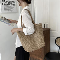 Bolso de ratán tejido para mujer, bolsa de hombro de gran capacidad para vacaciones en la playa, informal, a la moda - details 2