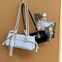 Bolso de mano francés dulce que combina con todo, bolso de hombro de PU con lazo colgante, estilo coreano, Color sólido, bolsos para las axilas para mujer, uso diario - details 9