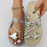 Sandalias planas elegantes con forma de corazón para mujer, zapatillas con punta abierta, zapatos antideslizantes, chanclas de playa para exteriores, sandalias para mujer - details 1