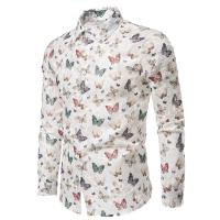 Camisa à manches longues imprimée papillon pour hommes, nuevo diseño de modo, lujo, chemises à pampilles 3D, fête décontractée, chemises de boîte de nuit, scène, printemps - details 2