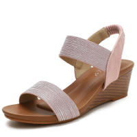 Sandalia Sandalias Correa Estilo Hada Romana Nuevo Verano Tacón de Pendiente Grande Zapatos de Mujer de Moda - details 3