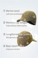 AONIJIE M33 Unisex Warm Wool Knitted Hat Short Brim Baseball Cap Soft Equestrian Cap Protect Ear Fall Winter For Running Hiking - details 3