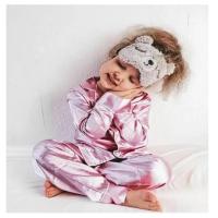 Pijamas para niños y niñas, Top de satén de seda, pantalón de manga larga, pijamas lisos con botones para bebés, conjunto de satén, camisón, ropa de dormir para niños - details 5
