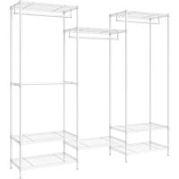 Armario de Ropa de Metal Duradero Estantes Ajustables, Barras para Colgar y Ganchos, Perchero Separable, Negro Tinta LGR431B01 - details 10
