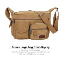 Bolso cruzado para hombre, lona Vintage, correas ajustables, múltiples bolsillos con cremallera, duradero, para senderismo al aire libre - details 6