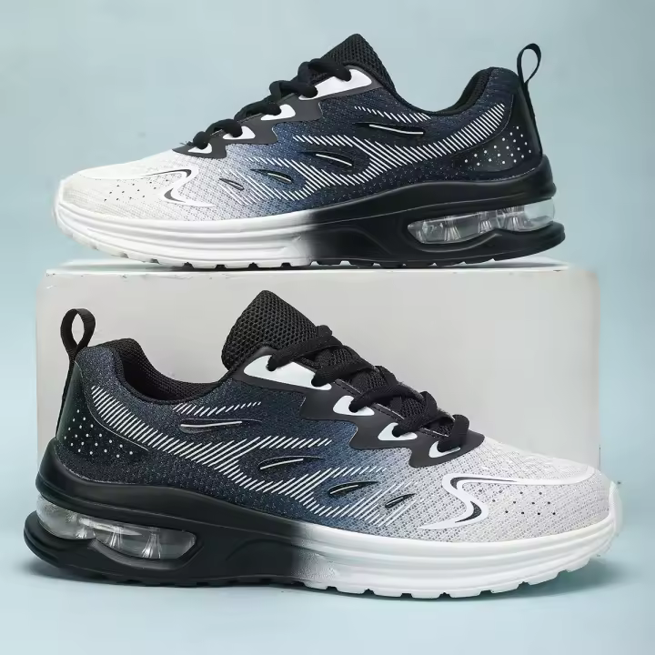 Zapatillas de correr transpirables con cordones para mujer, zapatillas atléticas con cojín de aire, zapatos de entrenamiento deportivos ligeros de malla para exteriores - 1