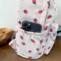 Mochila De Con Estampado De Fresa Pequeña Y Fresca Para Mujer, Bolso De Escuela Secundaria, Ligero Y Simple, Novedad - details 6