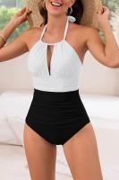 Traje de Baño Vintage Adelgazante de Una Pieza 2024 Traje de Baño Sexy para Mujeres en Negro y Blanco Moda de Playa XXL - details 1