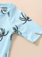 Bañador encantador con estampado de árbol de coco para niña, traje de baño con protección solar, cómodo para la playa y la piscina - details 12