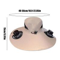 Gorra de Pescador Dual Carga Solar Ultravioleta Portátil para Acampar al Aire Libre Deportes y Moda - details 5