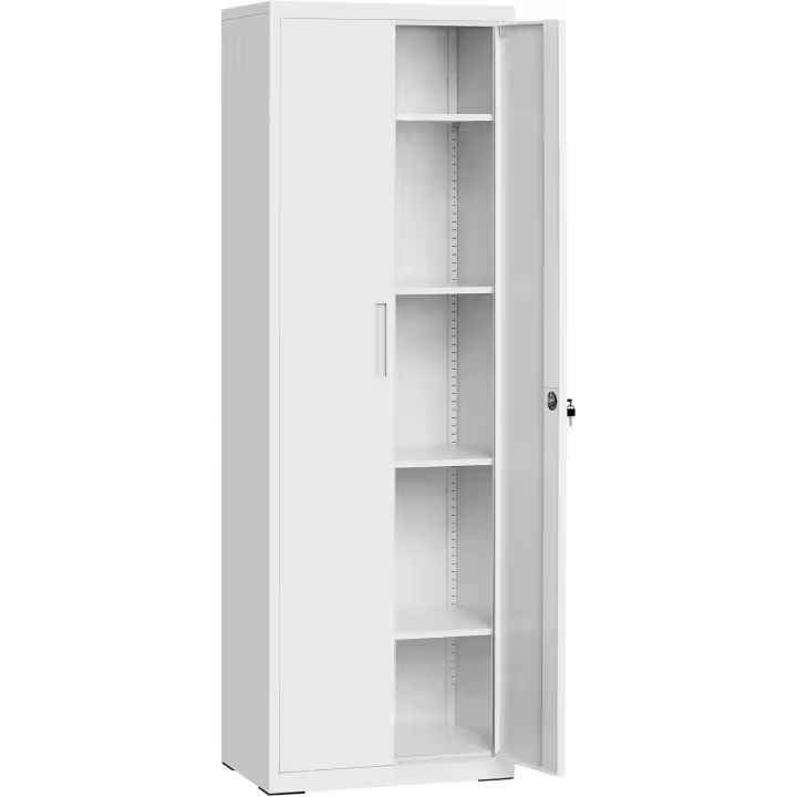 Armario de Garaje de 5 Estantes con 2 Puertas Armario de Oficina 40 x 80 x 180 cm 1 Cerradura - 1
