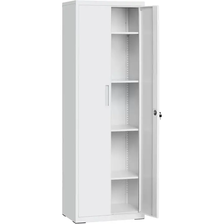 Armario de Garaje de 5 Estantes con 2 Puertas Armario de Oficina 40 x 80 x 180 cm 1 Cerradura - 1