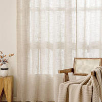 Juego de cortinas de lino para oscurecimiento de habitación, 2 paneles - details 0