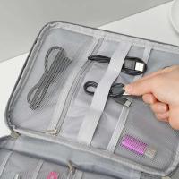Bolsa organizadora de almacenamiento de 3 capas: multiusos para tecnología, cosméticos y gestión de cables con diseño de diseño inteligente - details 8