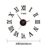 Reloj de pared silencioso DIY 3D de gran tamaño, negro/dorado/plateado, reloj adhesivo de pared moderno y sencillo sin perforaciones - details 0