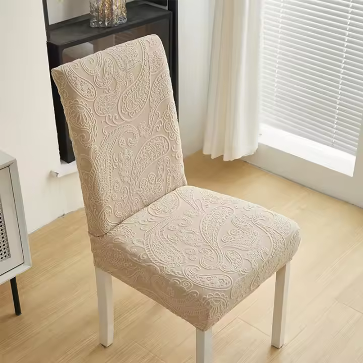 Funda de silla Jacquard para comedor, banquete de boda, Protector elástico para silla, 1 pieza, funda para silla, lavable, fácil cuidado - 1