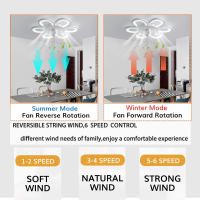 Ventilador de techo moderno de 19,7 pulgadas, lámpara de araña LED regulable con Control remoto - details 8