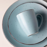 VANCASSO-vajilla de cerámica de la serie MODA, juego de vajilla de gres azul con plato de cena, plato de postre, cuencos y tazas, 16 piezas - details 10