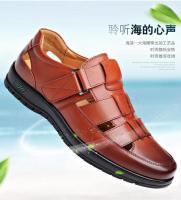 Sandalias de cuero informales formales con suela suave antideslizantes de verano para hombre, zapatos para papá de mediana edad, color negro - details 7