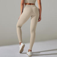 Pantalones deportivos de cintura alta sin costuras para yoga para mujer para hacer ejercicio y correr - details 33