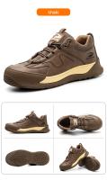 Zapatos de trabajo con punta compuesta para hombre, zapatillas de seguridad de cuero indestructibles, antigolpes, antipinchazos, aislamiento, 6KV - details 23