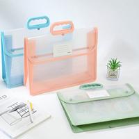 Bolsa de almacenamiento de papel de prueba multifuncional, función de botón, bolsa de documentos de gran capacidad para niños, organizador de papelería portátil de mano - details 5