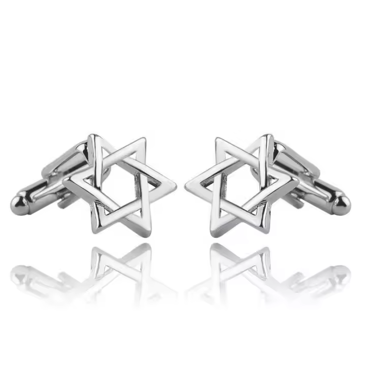 Gemelos baratos de Shanuka David Drasta a la moda para hombre, joyería con logotipo judío, cúpula de cristal hecha a mano, 1 par = 2 piezas - 1