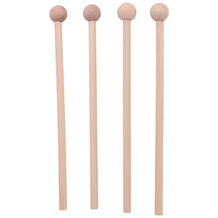 Palos de percusión de mazos de madera para carillón de energía, xilófono, bloque de madera, Glockenspiel y 2 pares - 1