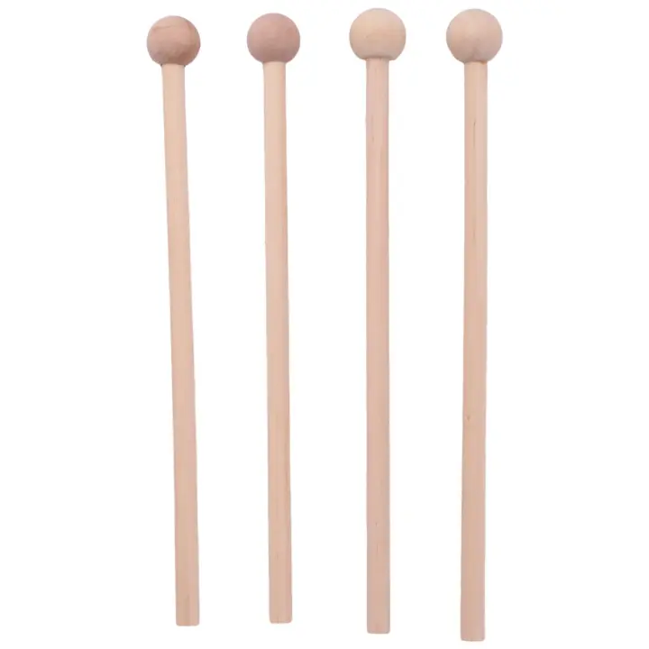 Palos de percusión de mazos de madera para carillón de energía, xilófono, bloque de madera, Glockenspiel y 2 pares - 1