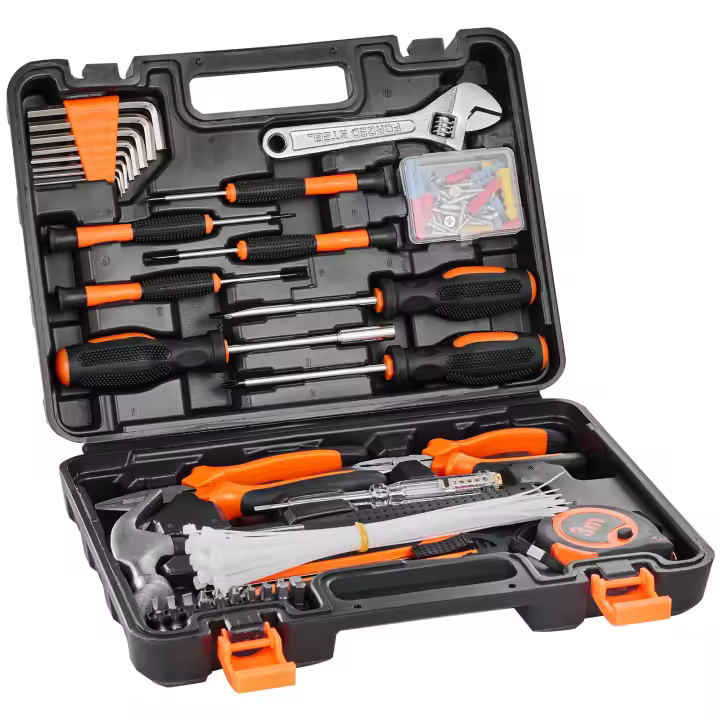 SucceBuy Kit de herramientas, juego de herramientas manuales generales para el hogar, con estuche de almacenamiento portátil, acero de alta calidad, para el mantenimiento del hogar, tareas de bricolaje y reparaciones de automóviles - 1