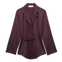OUWU- Conjuntos De Pantalones De Cintura Para Mujer, 2 Piezas, Camisa Con Cinturón A La Moda, Traje Informal De Dos Piezas, Traje Para Mujer 2025 - details 3