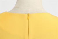 Vestido de fiesta de verano para mujer con cuello cuadrado sólido y cinturón - details 21