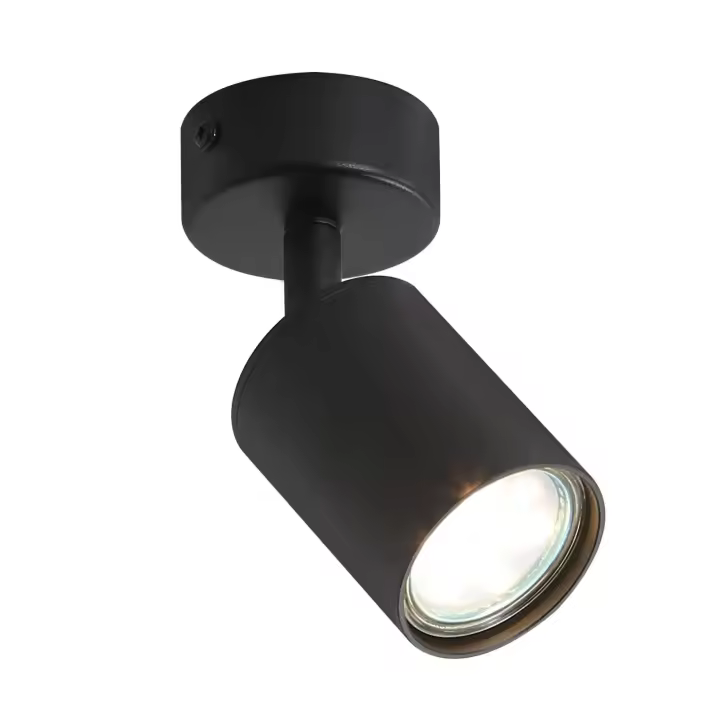CBJKTX Foco LED Negro GU10 330 °   Lámpara de pasillo moderna giratoria, luz de pared industrial para sala de estar, dormitorio, cocina - 1