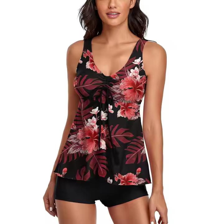 Braguitas tipo bóxer multicolores impresas, falda, traje de baño para mujeres transfronterizas - 1
