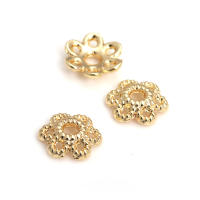 50 Uds. De cuentas redondas de latón de Color dorado de 18K, tapas de hojas de árbol y flores, suministros para hacer cuentas de joyería, accesorios Diy - details 116