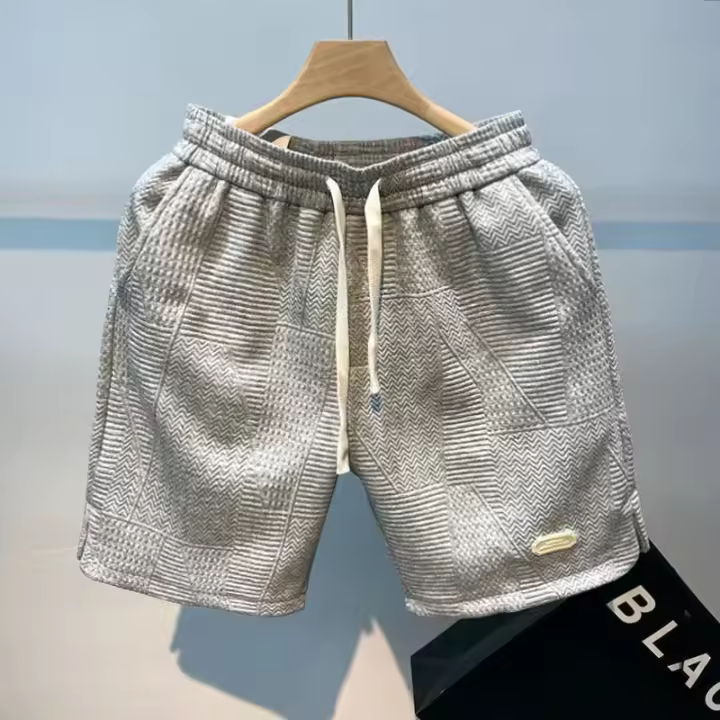 2025 verano casual pantalones cortos de los hombres de la marca de moda ins suelto casual tendencia exterior desgaste medio pantalones versátil versión coreana pantalones de cinco puntos - 1