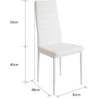 Asiento y Respaldo Acolchado, Juego de Sillas de Comedor, Probado por SGS, 2 Piezas (Blanco) - details 3
