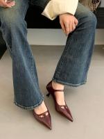 Zapatos Mary Jane Retro Punta de Cabeza Afilada, Depósito Bajo, Estilo Stiletto Versátil para Mujeres - details 8