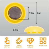 42 piezas nevera imán, imanes pequeños para pizarra blanca en 6 colores, pizarra blanca, aula, oficina, taquillas Ø 20 mm, 8 mm de grosor - details 4