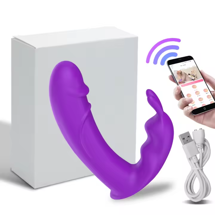 Consolador estimulador de clítoris de conejo, vibradores, masajeador de punto G Vaginal, pene postizo inalámbrico, Juguetes sexuales Bluetooth para mujeres y adultos 18 - 1