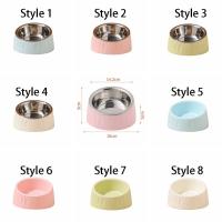Herramienta de alimentación para mascotas, cuenco de acero inoxidable para gatos, alimentador doble antiderrames para gatos, cuenco de alimentación para mascotas antivuelco multiusos, protección del cuello - details 0