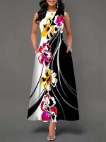 Women's Boho Long Dress Elegant Sleeveless Floral Print Casual Beach Party Summer Dress - details 21