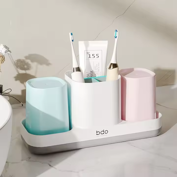 Portaje de Dientes Eléctrico Multifuncional Taza de Baño para Dientes Pareja - 1