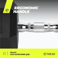 Mancuerna Hexagonal Duradera de Hierro Fundido 2,5-35 kg con Revestimiento de Goma para Gimnasio en Casa con Mango Ergonómico Mancuerna Hex Estable y Versátil - details 0