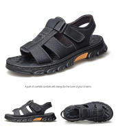 Nuevos zapatos de playa para hombre, zapatillas de piel de vaca, sandalias de cuero con suela gruesa antideslizante para exteriores - details 1