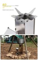Estufa de leña plegable de acero inoxidable con luz de cohete, adecuada para barbacoa que acampa al aire libre - details 9