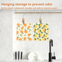 Paños de cocina de microfibra reutilizables, paños suecos con estampado de frutas, absorbentes, para limpieza del hogar, 5 piezas - details 5