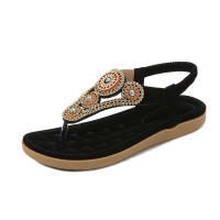 Zapatillas 2025 Bohemias Verano Nuevas Simples Casuales Planas Cómodas Sandalias con Pedrería - details 2